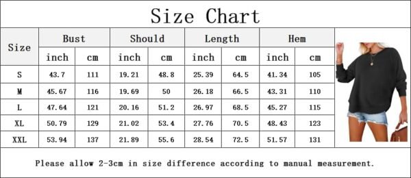 CHICZONE Women Long Sleeve Crew Neck Sweatshirt Solid Fall Vintage Pullover Tops - Image 5