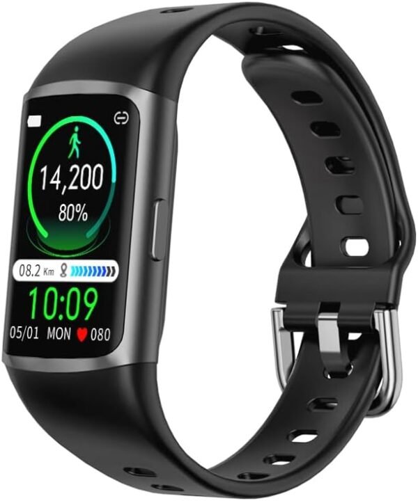 FITVII Fitness Tracker with 24/7 Heart Rate and Blood Pressure Monitor, Blood Oxygen HRV Sleep Tracking Smart Watch, Calorie Step Counter IP68 Waterproof Pedometer Activity Tracker for Women Men