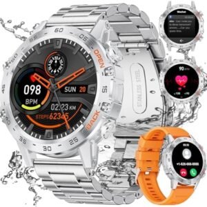 FOXBOX Smart Watch for Men with Bluetooth Call, 1.39" HD Dial 100+ Sport Modes Activity Fitness Tracker 400mAh, IP67 Waterproof Smartwatch for Android iOS Heart Rate Blood Pressure SpO2 Sleep Monitor