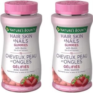 Nature's Bounty Hair, Skin & Nails Gummies with Biotin - 220 Gummies x 2 Pack - Total 440 Gummies