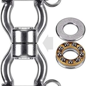 SELEWARE Silent Bearing Swing Swivel, 1200LB 360° Rotational Device Hanging Accessory with 2 Removeable Buckle for Tree Swing, Hammock Chair, Climbing Rope, Yoga, Kids Swing Swivel