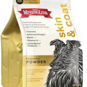 The Missing Link Skin & Coat Probiotics Superfood Supplement Powder for Dogs - Omegas 3 & 6, Fiber, Vitamin-E, Biotin - Supports Healthy Skin & Glossy Coat, Promotes Hair Growth - 5lb