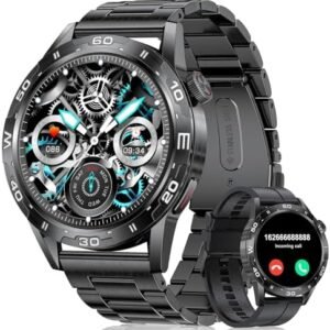 Smart Watch for Men with Bluetooth Calling, 100+ Sports Modes Activity Tracker Watch for iPhone Android, 1.32" HD Rugged Outdoor Tactical Fitness Watch with Heart Rate Sleep Monitor (Black)