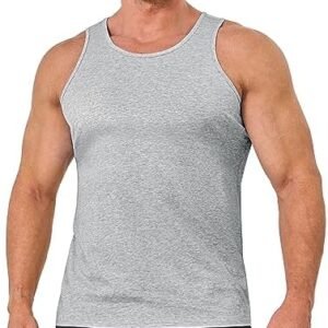 MAGCOMSEN Men's Tank Top Cotton Casual Workout Sleeveless Muscle Breathable Tank Shirt for Bodybuilding Gym Beach