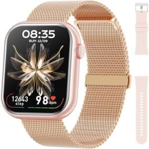 Smart Watch for Men Women (Answer/Make Call) Milanese Steel and Silicone Straps Fitness Tracker, Heart Rate/Blood Pressure Monitor/Pedometer/Calories, Multiple Sports Modes FORAndroid iOS