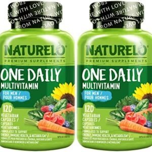 NATURELO One Daily Multivitamin for Men - with Vitamins & Minerals + Organic Whole Foods - Supplement to Boost Energy, General Health - Non-GMO - 240 Capsules| 8 Month Supply