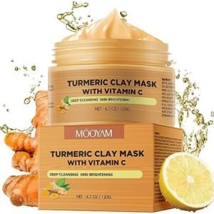 Turmeric Clay Mask Mud Mask, Face Masks Skincare, Deep Pore Cleansing Mask, Hydrating Clay Facial Mask for All Skin, 120g/4.2 Oz