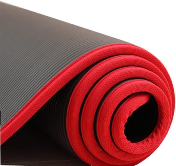 GHAWI Yoga Mat Eco Friendly NBR All-Purpose 1 Cm Thick Non-Slip Exercise Mat High Density Anti-Tear Pilates Mat with Carrying Strap for Yoga Pilates and Gymnastics - 183cm x 66cm x 1cm Yoga Matt - Image 4