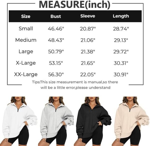 Trendy Queen Womens Oversized Half Zip Pullover Long Sleeve Sweatshirt Quarter Zip Hoodie Sweater Teen Girls Fall Y2K Clothes - Image 6