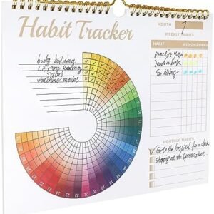 Habit Tracking Wall Calendar - Fitness Journal - Life Planner - Workout Charts - Daily Goals - Weight Tracking - Great Productivity Tool (8.5" x 11") (Rainbow)