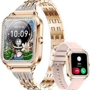 Smart Watch for Women with Bluetooth Call Answer/Dial, 1.57'' HD Touchscreen Fitness Tracker with HeartRate/Sleep Monitor, Message Alert, 21 Sport Modes, IP67 Waterproof Step Counter for Android iOS