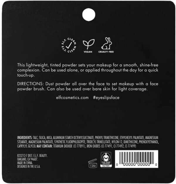 e.l.f. Prime & Stay Finishing Powder, Sets Makeup, Controls Shine & Smooths Complexion, Sheer, 0.17 Oz (4.8g) - Image 6