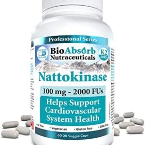 Nattokinase Supplement. Non-GMO Natto Extract Enzyme. 100 mg, 2000 FUs. 60 Veggie Caps (60-day supply)