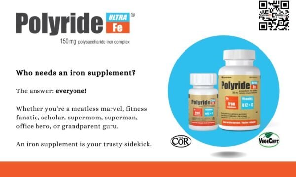 POLYRIDE FE Ultra Iron Supplements - Effective Iron Pills for Iron Deficiency - High Potency Iron Capsules - Essential Dietary Iron Supplements for Daily Use - 100 capsules. - Image 5