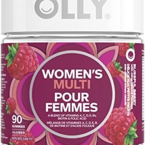 OLLY Women's Multi Gummy Supplement with no artificial flavours and colours Blissful Berry multivitamin to help support women's health 45 day supply 90 gummies
