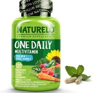 NATURELO One Daily Multivitamin for Men - with Vitamins & Minerals + Organic Whole Foods - Supplement to Boost Energy, General Health - Non-GMO - 120 Capsules | 4 Month Supply