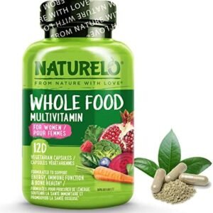NATURELO Whole Food Multivitamin for Women - Natural Vitamins, Minerals, Raw Organic Extracts - Best Supplement for Energy and Heart Health - Vegan - Non GMO - 120 Capsules