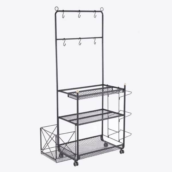Dumbbell Rack, Home Gym Storage, Weight Rack for Dumbbells, Yoga Rack, Kettlebells and Yoga Mat Storage, Gym Storage Rack with Wheels and Hooks - Image 9