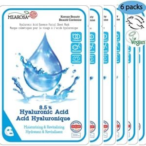 MEAROSA* 8.5% Hyaluronic Acid, Dermatologically tested, Niacinamide, Vitamin E Vegan Formula Essence facial sheet masks Premium Quality Sensitive Skin All skin type