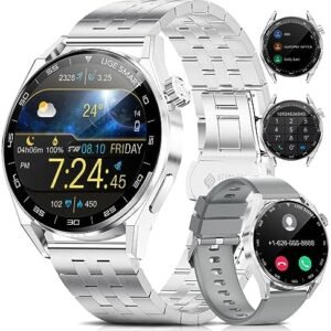 Smart Watch for Men with Bluetooth Calls Voice Chat, 300mAh Battery 1.39'' HD Fitness Tracker with with Heart Rate Sleep Monitor IP68 Waterproof Outdoor Tactical Sport Smartwatch for Android iOS