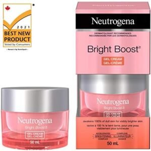 Neutrogena Bright Boost Gel Cream, Brightening Face Moisturizer With Aha, Pha, Mandelic Acid & Neoglucosamine for Brighter Skin & Anti Aging, 50 Milliliters