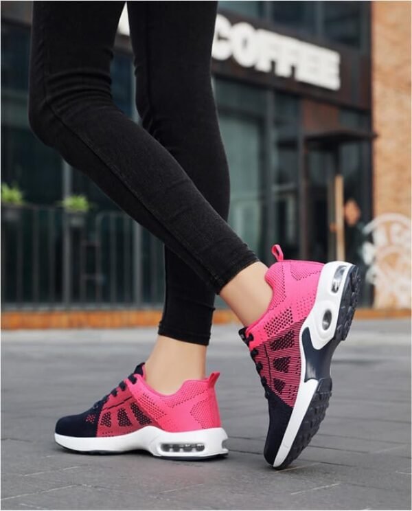 Musabela Orthopedic Sneakers for Women,Air Cushion Platform Mesh Sneaker,Casual Breathable Knit Running Shoes for Gym Workout (6, Rose Red) - Image 5