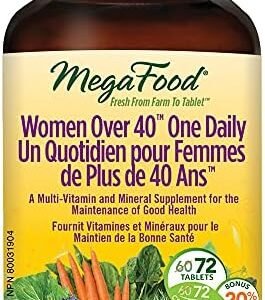 MegaFood Women's Daily Vitamins Multivitamins Supplements for Womens over 40 Plus | One a Day Woman's Health Zinc Iron Vitamin C Vegan Multivitamins and Supplements for Womens Her Adults | 72 Tablets