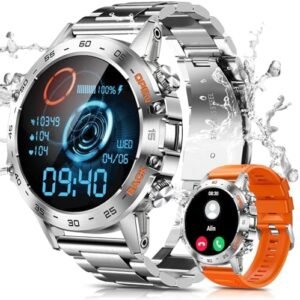 PODOEIL Military Smart Watch for Men with Bluetooth Call, 1.39" HD Smartwatch with Health Monitor Sleep Monitor, 100+ Sport Modes Fitness Sports Watch for Android iOS