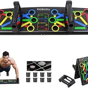 POSKOU Push Up Board System Exercise Workout Fitness Equipment for Home Gym Men and Women Portable Strength Training Push up Handles