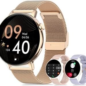 Smart Watch for Women Dial/Answer Call Fitness Tracker Watch with Heart Rate Sleep Monitor Pedometer Step Calorie 1.32" Waterproof Digital Smart Watch for Android Phones and iPhone, Rose Gold