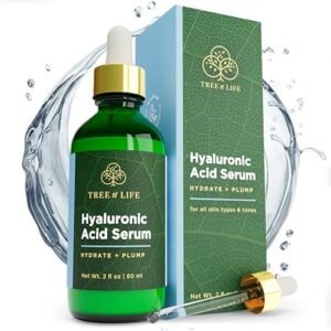 Hyaluronic Acid Serum for Skin - 2oz (DOUBLE SIZE) Pure with Vitamin C + Natural Ingredients for Enhanced Moisturization - Paraben Free Vegan - Best Hyaluronic Acid for Facial Care 2 fl oz