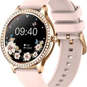 LIGE Smart Watch for Women, 1.32" HD Touchscreen Fitness Tracker with Blood Pressure/Heart Rate,Make Call Pedometer Ladies Smartwatch Compatible Android iPhone,Rose Gold