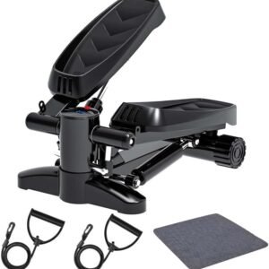 Steppers for Exercise Workout, Stair Steppers with Resistance Bands, Fitness Stepper Exercise Machine with LCD Display Aerobic Step Fitness Machines for Home Office Workout - Bearing 330lbs