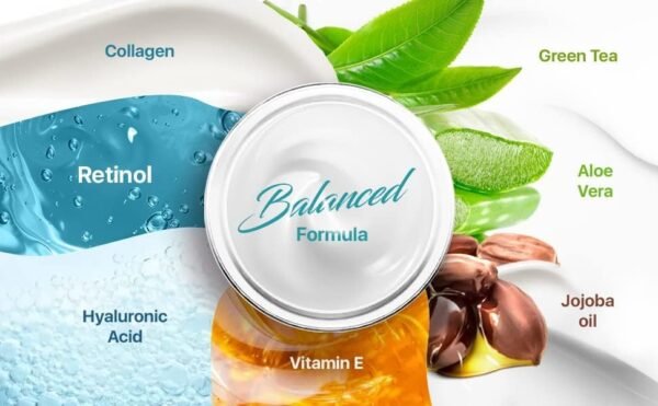 Face Moisturizer Retinol Cream - Day & Night Moisturizing Cream - Neck & Neckline Cream with Collagen & Hyaluronic Acid - Skin Care Facial Moisturizer for Women & Men - Image 6