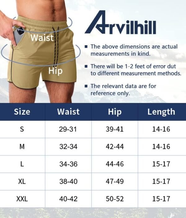 Arvilhill Men's Running Workout Training Gym Running Quick Dry Jogger Shorts with Zipper Pocket - Image 6