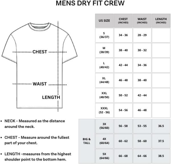 Real Essentials 5 Pack: Men’s Dry-Fit Moisture Wicking Active Athletic Performance Crew T-Shirt - Image 6