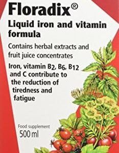 Salus Floradix Liquid Iron and Vitamins | Herbal Iron Supplement for Women, Men, and Children | Vegetarian, Dairy-Free & Non-GMO (500ml)