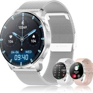 Smart Watch for Women Men (Answer/Make Calls),1.32" HD Full Touch Fitness Activity Tracker with Heart Rate Sleep Monitor Pedometer AI Voice Control Waterproof Smartwatch for Android iPhone iOS