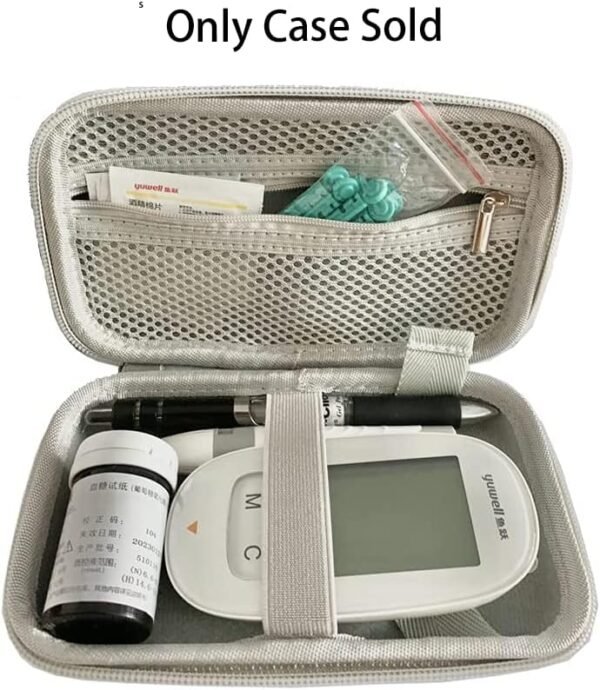Hard Shell Diabetic Supplies Bag Carrying Case Organizer For Diabetes Testing Kit, Blood Glucose Monitor Kit with Meter, Blood Sugar Test Strips, Lancets, Lancing Device, Alcohol Wipe (A-Black, Small) - Image 3