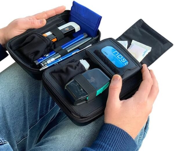 Glucology™ Diabetic Travel Case - Organizer for Blood Sugar Test Strips, Medication, Glucose Meter, Pills, Tablets, Pens, Insulin Syringes, Needles, Lancets (Cactus, Plus) - Image 7