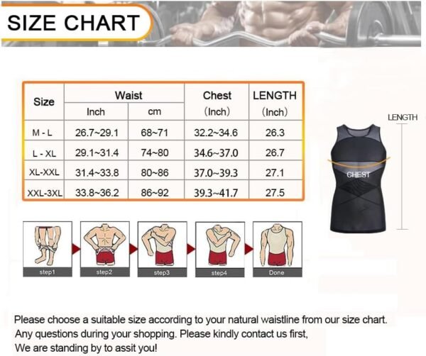 Hoter Men's Compression Shirt to Hide Gynecomastia Moobs Chest Slimming Body Shaper Undershirt - Image 6