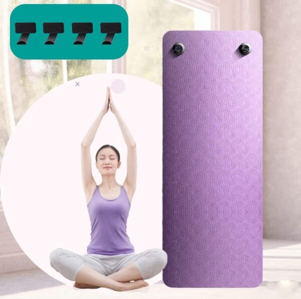 Yoga Mat Storage Rack Wall Mounted Wall Holder，4 Pcs 2 Set Multi Purpose Exercise Mat Wall Hanger Wall Hooks for Storing Yoga Mats，Yoga Blocks, Foam Roller,Exercise Mat - Image 7