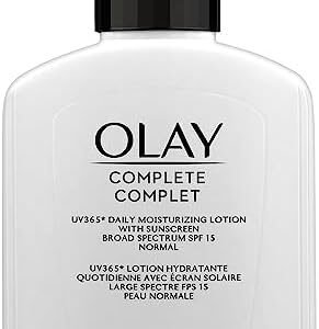 Olay Complete Face Lotion, Face Moisturizer | Vitamins E, Vitamin B3, Niacinamide & Vitamin C with Sunscren SPF 15, UV 365, Suitable for Normal Skin Types, 177 mL