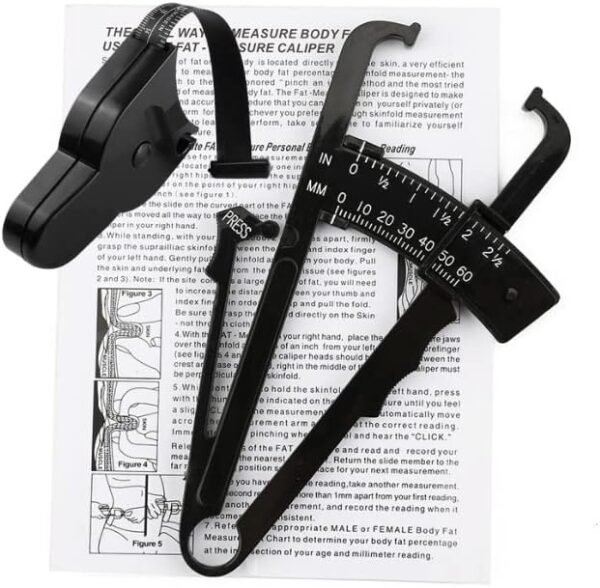 Body Fat Caliper, Skinfold Caliper with Measuring Tape, Body Fat Tester Measuring Device for Accurately Measuring BMI Fitness And Weight - Image 7