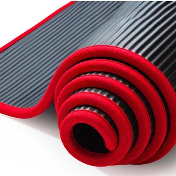 GHAWI Yoga Mat Eco Friendly NBR All-Purpose 1 Cm Thick Non-Slip Exercise Mat High Density Anti-Tear Pilates Mat with Carrying Strap for Yoga Pilates and Gymnastics - 183cm x 66cm x 1cm Yoga Matt - Image 5
