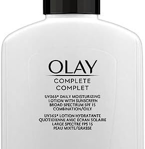 Olay Complete Face Lotion, Face Moisturizer | Vitamins E, Vitamin B3, Niacinamide & Vitamin C with Sunscreen SPF 15, UV 365, Suitable for Oily Skin Types, 120 mL